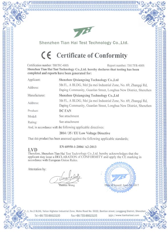 荣誉资质：CE认证书